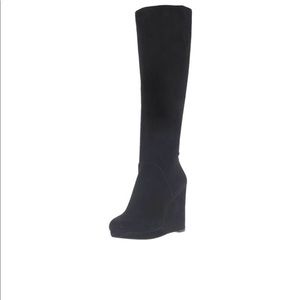 Nine West Harvee Suede Wedge Knee Boots 9 M